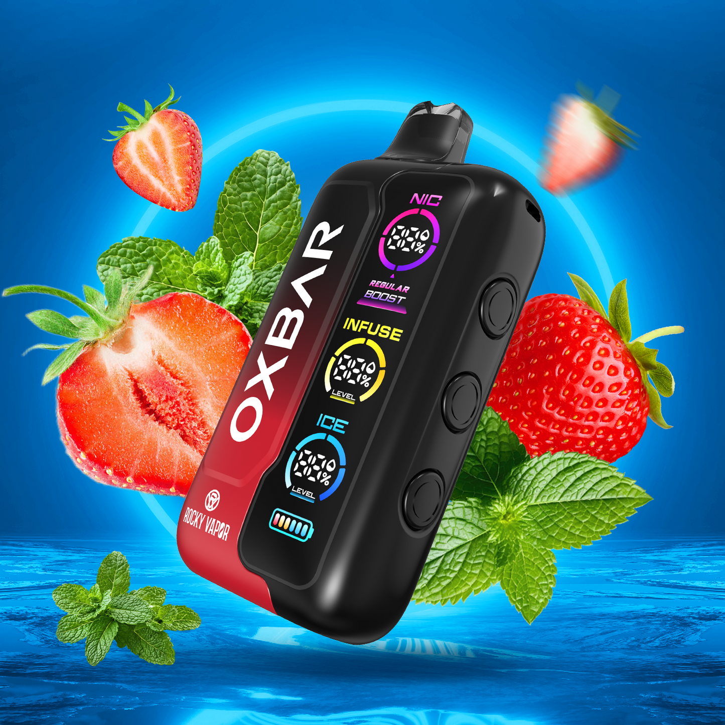 Rocky Vapor Oxbar Tri Fusion - Strawberry Ice