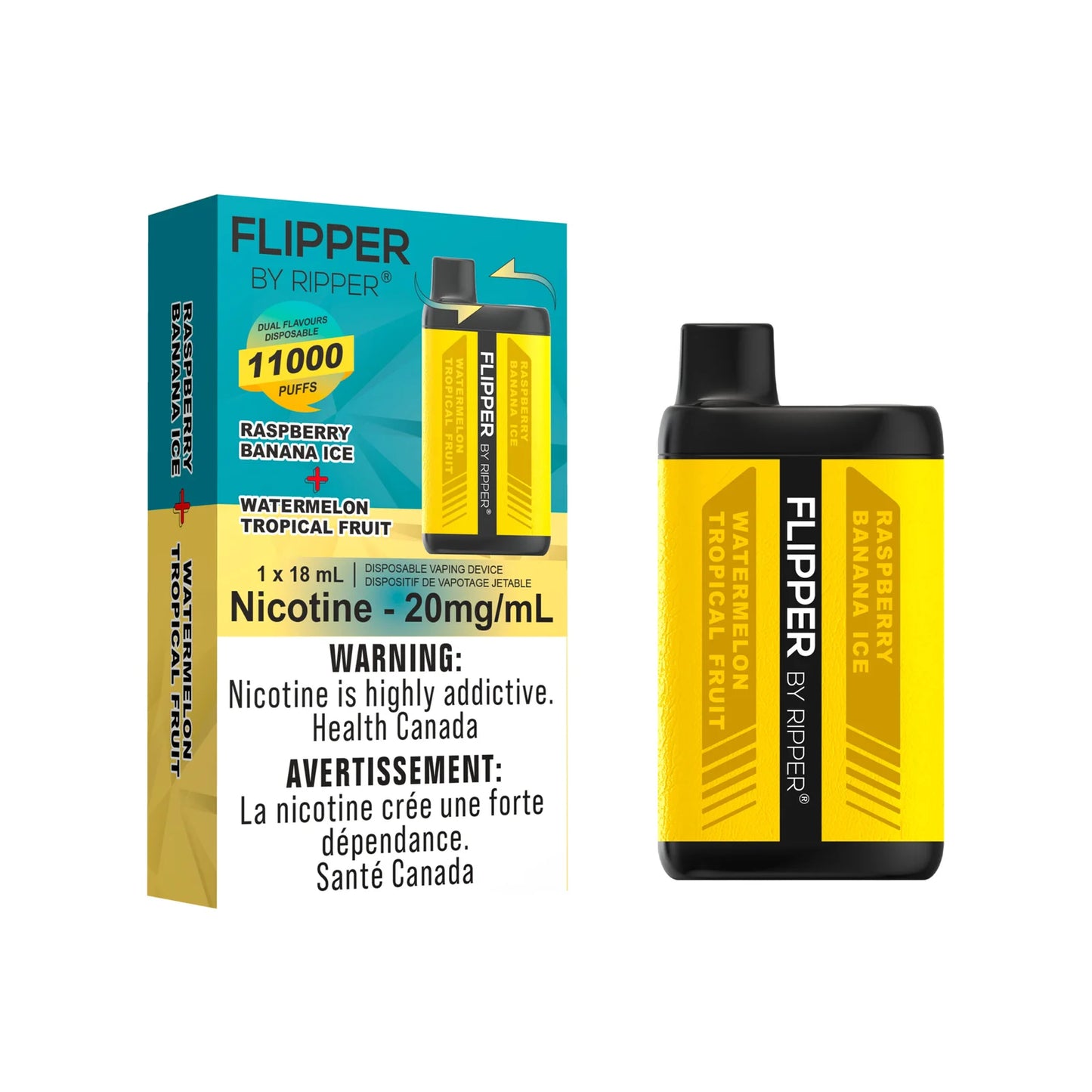 Watermelon Tropical Fruit-Raspberry Banana Ice Flipper 11000(20mg/ML / 5PCs)