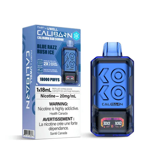 NVZN Caliburn Bar 18K Disposable - Blue Razz Rush Ice 5pc/Carton