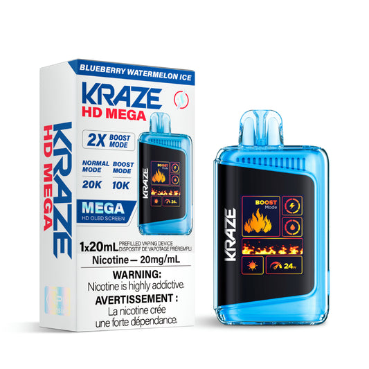 Kraze HD Mega - Blueberry Watermelon Ice 20mg 5pc/Carton