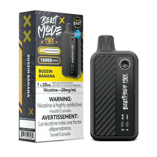 Flavour Beast Beast Mode Max 18K Disposable - Bussin Banana Iced 5pc/Carton