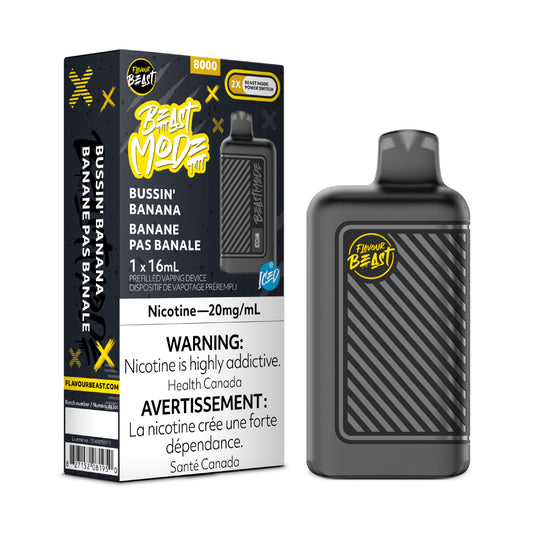 Flavour Beast Beast Mode 8K Disposable - Bussin' Banana Iced 20MG 5pc/Carton