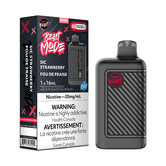 Flavour Beast Beast Mode 8K Disposable - Sic Strawberry Iced 20MG 5pc/Carton