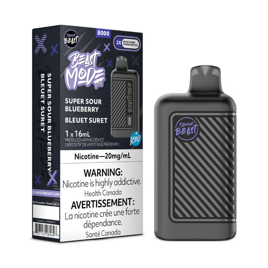 Flavour Beast Beast Mode 8K Disposable - Super Sour Blueberry Iced 5pc/Carton