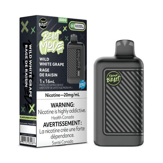 Flavour Beast Beast Mode 8K Disposable - Wild White Grape Iced 20MG 5pc/Carton