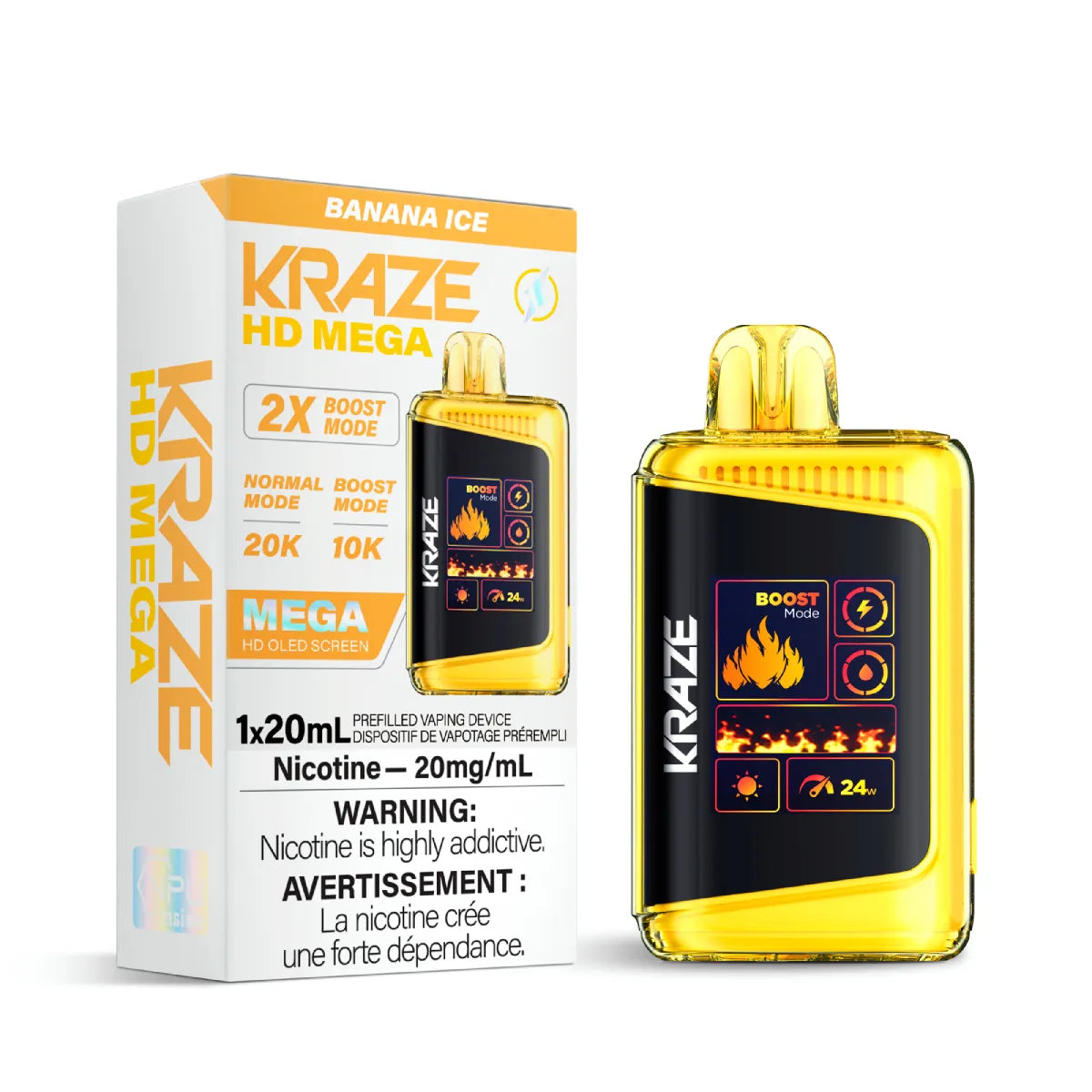 Kraze HD Mega - Banana Ice 5pc/Carton