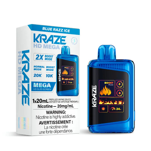 Kraze HD Mega - Blue Razz Ice 5pc/Carton