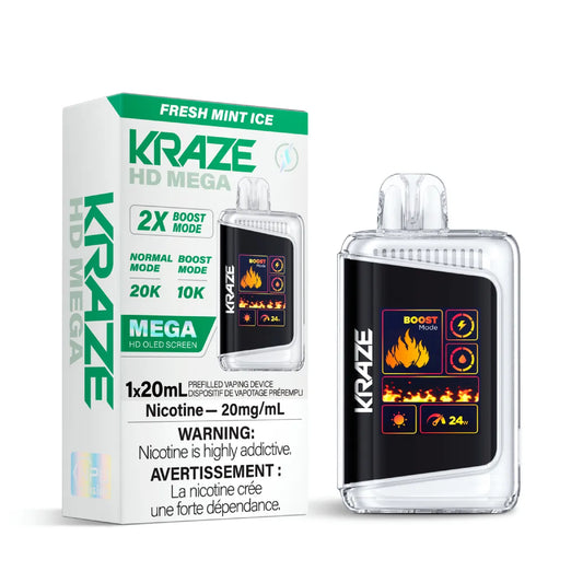 Kraze HD Mega - Fresh Mint Ice 5pc/Carton