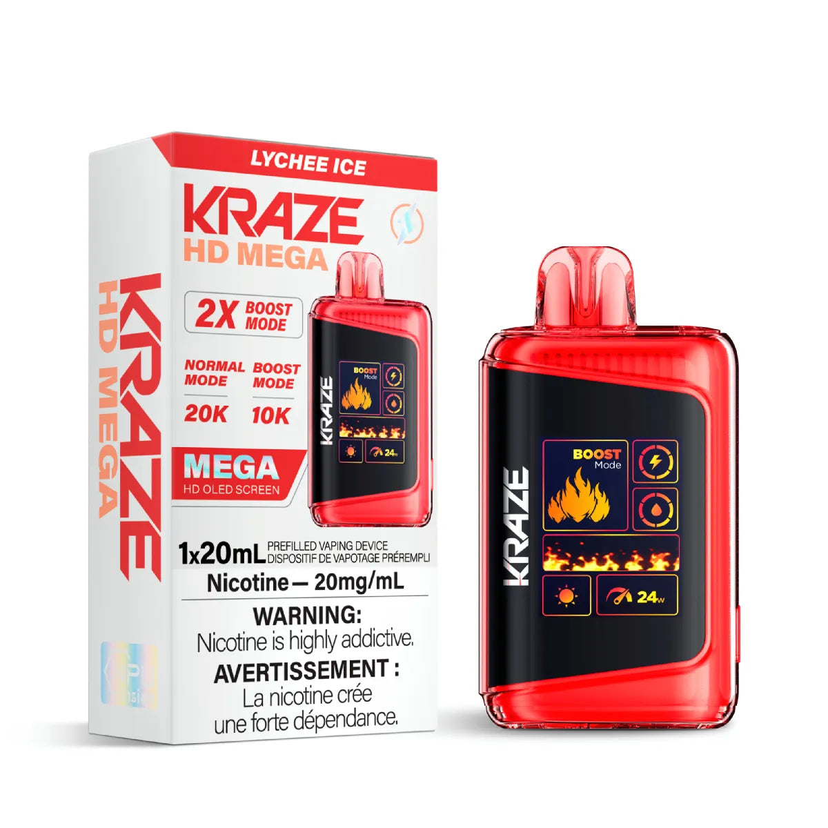 Kraze HD Mega - Lychee Ice 5pc/Carton