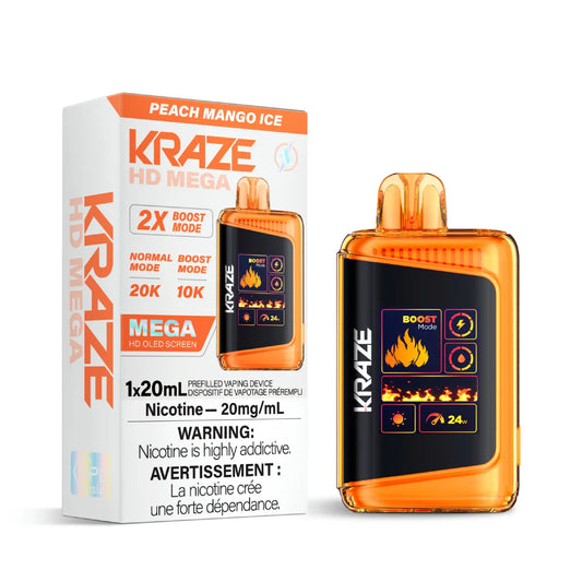 Kraze HD Mega - Peach Mango Ice 5pc/Carton