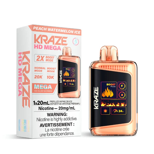Kraze HD Mega - Peach Watermelon Ice 5pc/Carton