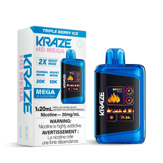 Kraze HD Mega - Triple Berry Ice 5pc/Carton