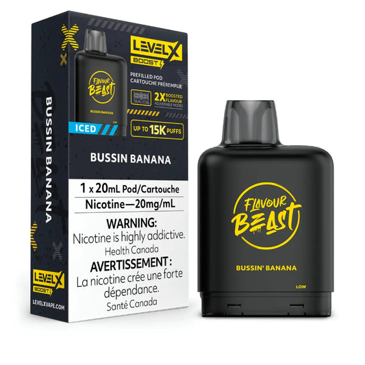 Level X Boost Pod 20mL - Bussin Banana Iced 6pc/Carton