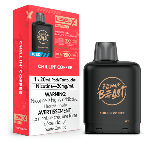 Level X Flavour Beast Boost Pod 20mL - Chillin' Coffee Iced 6pc/Carton