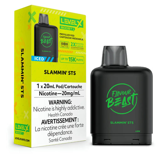 Level X Flavour Beast Boost Pod 20mL - Slammin' STS Iced 6pc/Carton