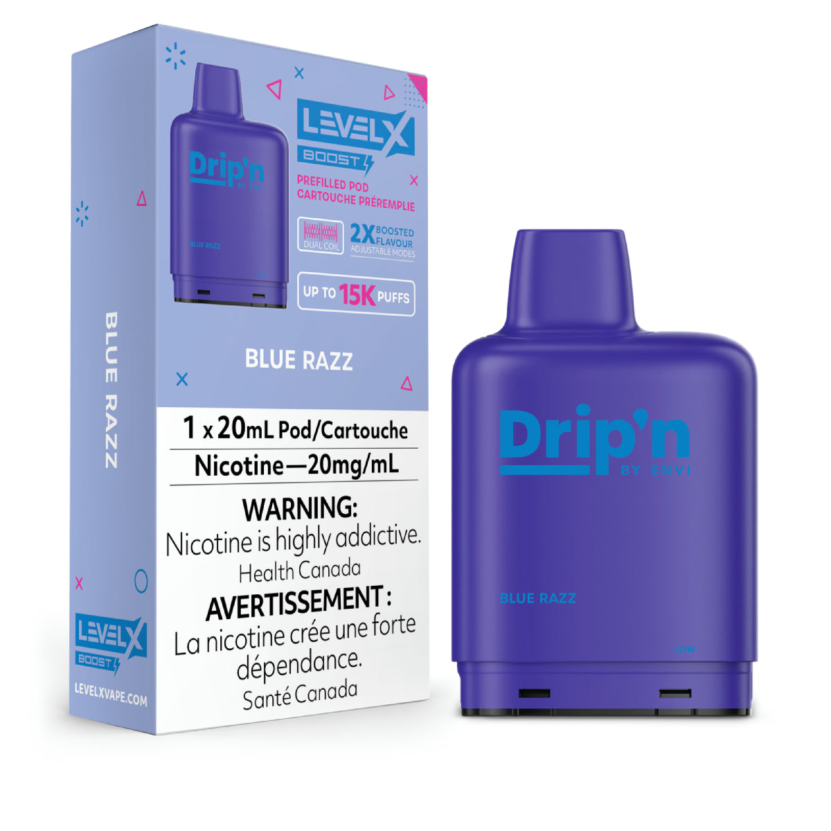 Level X Drip'n Boost Pod - Blue Razz 6pc/Carton