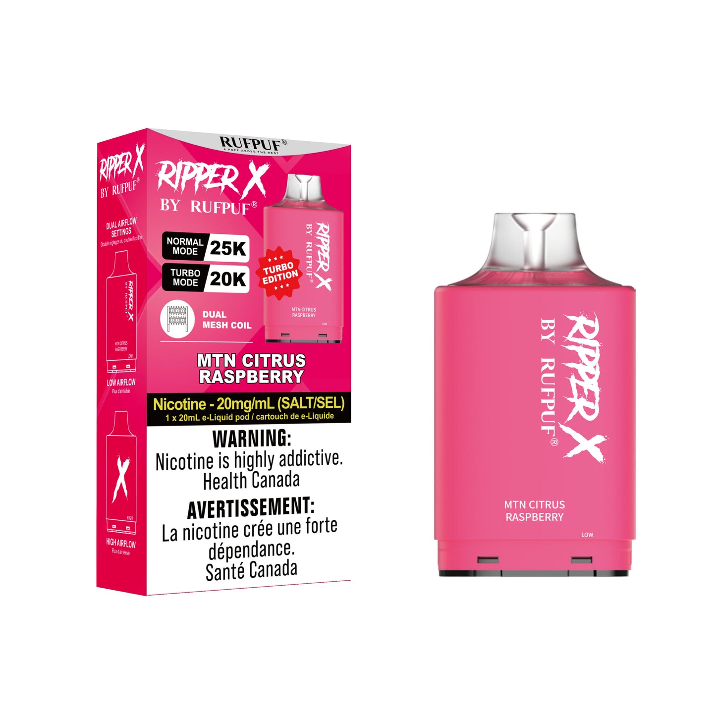 MTN Citrus Raspberry Ripper X 25k (20mg/ML / 5PCs)