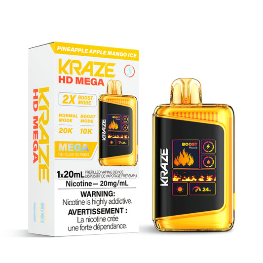 Kraze HD Mega - Pineapple Apple Mango Ice 5pc/Carton
