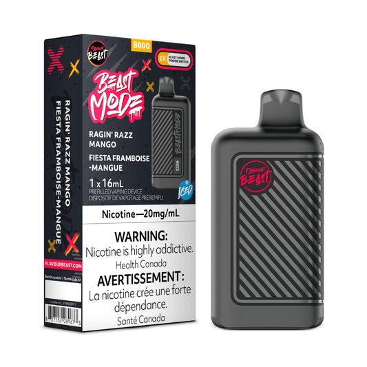 Flavour Beast Beast Mode 8K Disposable - Ragin' Razz Mango Iced 5pc/Carton