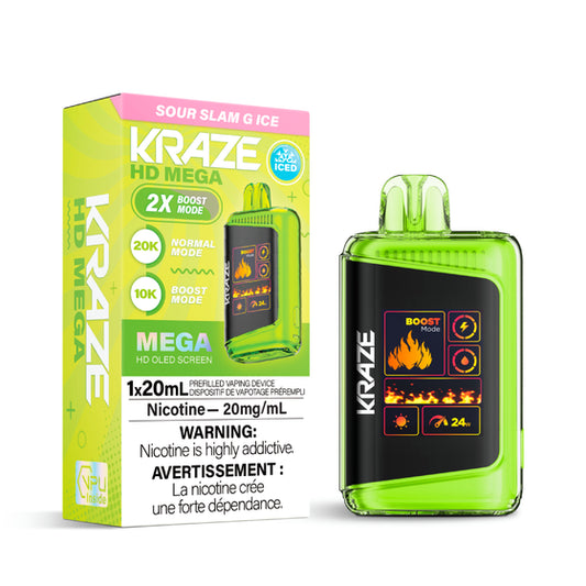 Kraze HD Mega - Sour Slam G Ice 5pc/Carton