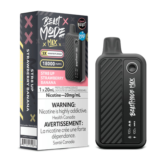 Flavour Beast Beast Mode Max 18K Disposable - STR8 UP Strawberry Banana 5pc/Carton