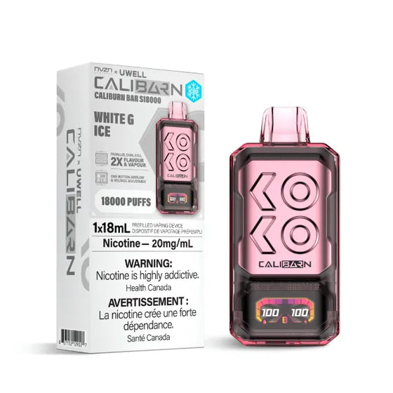 NVZN Caliburn Bar 18K Disposable - White G Ice 5pc/Carton